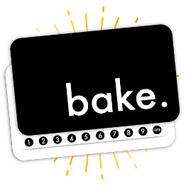 Small Bake. Loyalty Punch Invitations Front View