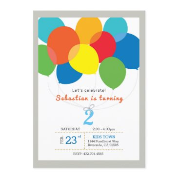 balloon birthday invitation