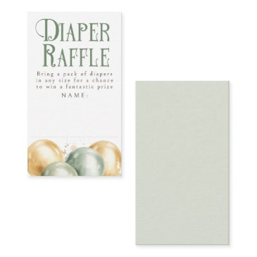 balloons green diaper raffle baby shower tickets enclosure invitations