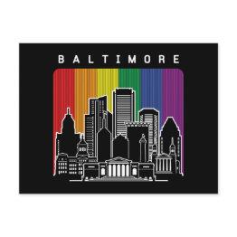 Small Baltimore Maryland Rainbow Flag Lgbt Pride Postinvitations Front View