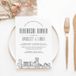 Small Baltimore Rehearsal Dinner | Skyline Invite Front View