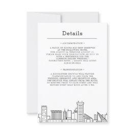 Small Baltimore Wedding | Guest Details Invitation Front View
