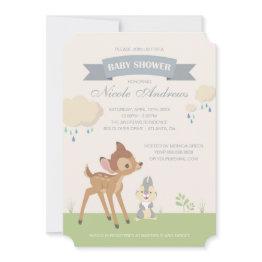 Small Bambi | Neutral Baby Shower Invitation Front View