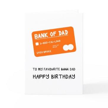 bank of dad funny father's day atm invitations
