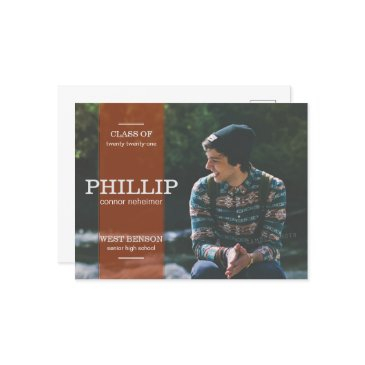 banner orange photo graduation announcement
