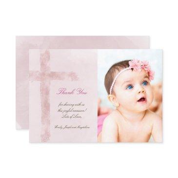 baptism thank you watercolor holy cross invitation