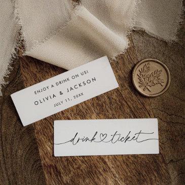 bar drink ticket wedding beverage token invitations o100
