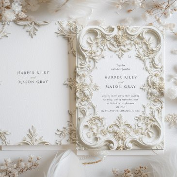 baroque elegance wedding frame invitation