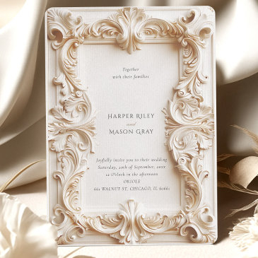 baroque elegance wedding frame invitation