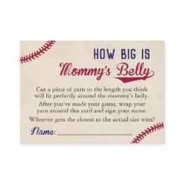 Small Baseball Baby Shower How Big Is Mommy's Belly Calling Invitations Front View