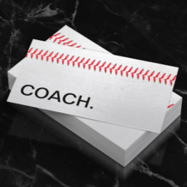Small Baseball Coach Professional Sports Business Invitations Front View