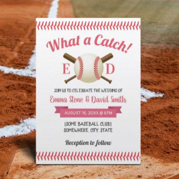 baseball sports theme wedding invitation