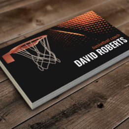 Small Basketball Coach Professional Sport Instructor Business Invitations Front View