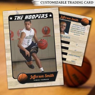 basketball player customizable trading invitations