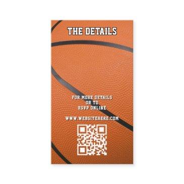 basketball sport qr code wedding details enclosure invitations