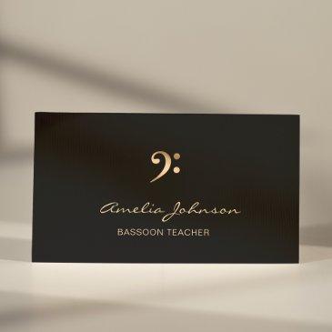 bass clef music teacher gold&black professional business invitations