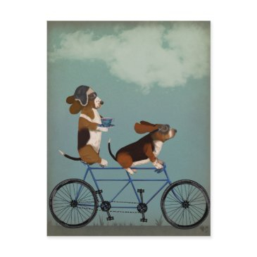 basset hound tandem postinvitations