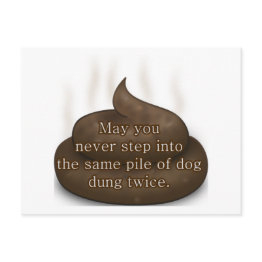 Small Bathroom Blessing: Don't Step In Poop Twice Postinvitations Front View