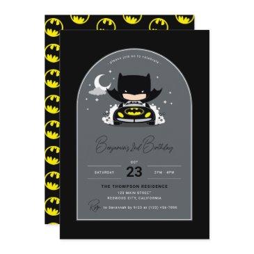 batman - moon and stars birthday invitation
