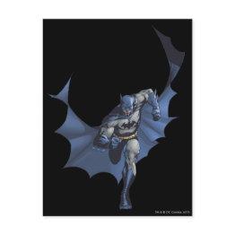 Small Batman Runs With Flying Cape Postinvitations Front View