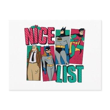 batman | santa nice list of heroes holiday postinvitations