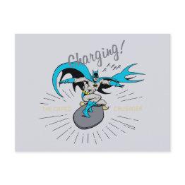 Small Batman Surfing - Charging! Postinvitations Front View