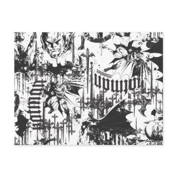 batman urban legends - caped crusader pattern bw postinvitations
