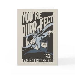 Small Batman Valentine | Catwoman - You're Purr-fect Holiday Invitations Front View
