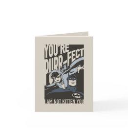 Small Batman Valentine | Catwoman - You're Purr-fect Note Invitations Front View