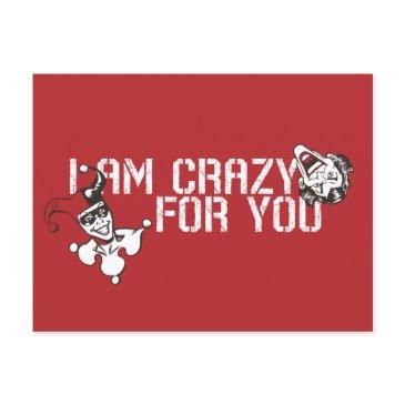 batman valentine | joker & harley - crazy for you holiday postinvitations