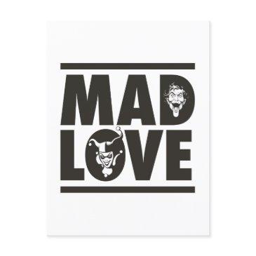 batman valentine | joker & harley - mad love holiday postinvitations