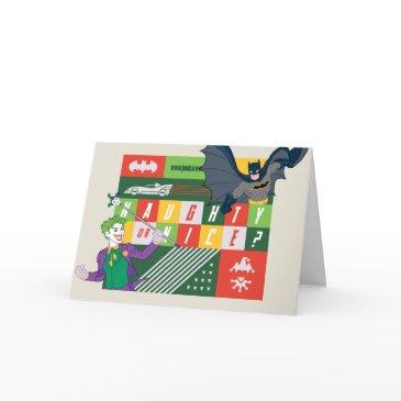 batman vs joker "naughty or nice" holiday invitations