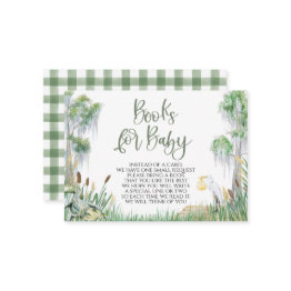 Small Bayou Swamp Baby Shower Book Request Invitations Front View