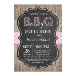 Small Bbq Couples Shower Invitation Baby Q Backyard Girl Front View