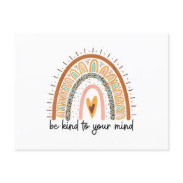 Small Be Kind To Your Mind Mental Health Matters Postinvitations Front View