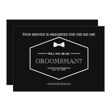 be my groomsman proposal wedding invitation invitations