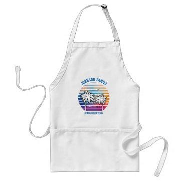 beach family reunion custom cruise summer vacation adult apron