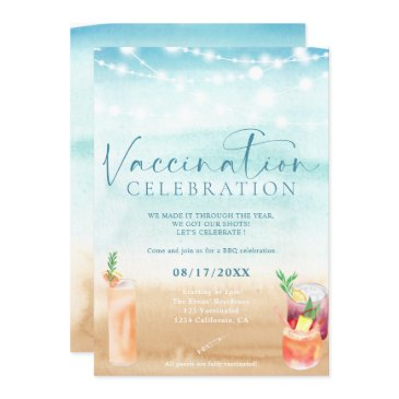 beach lights cocktails vaccination celebration invitation