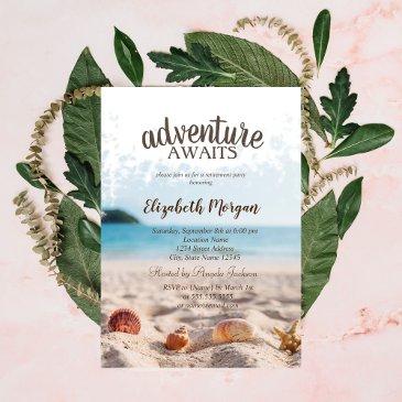 beach,sand,seashells retirement party invitation
