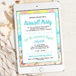Small Beach Summer Farewell Party Invitation Front View