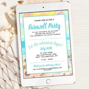 beach summer farewell party invitation