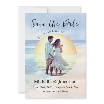 beach watercolor ocean photo christian wedding save the date