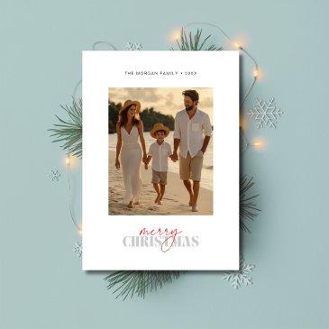 beachy family photo nautical christmas invitations
