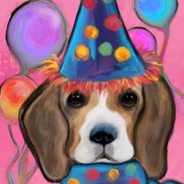 Small Beagle    Invitations Front View