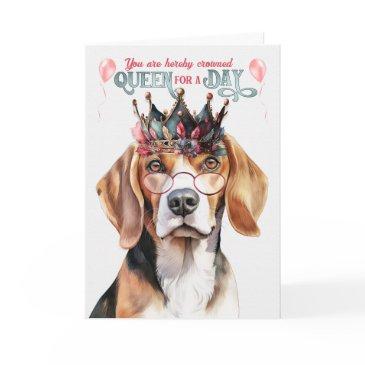 beagle dog queen for a day funny birthday invitations