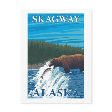 bear fishing in river - skagway, alaska postinvitations