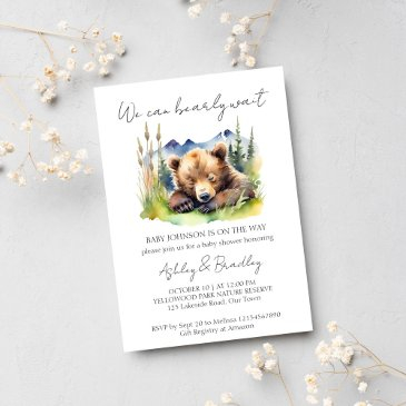 bearly wait bear cub adventure awaits baby shower invitation