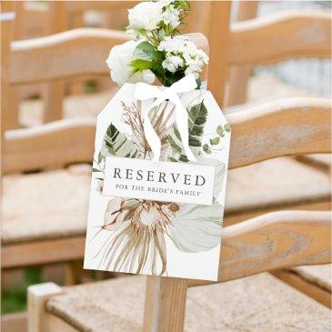 beautiful boho botanical wedding reserved sign
