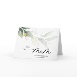 Small Beautiful Eucalyptus To My Mom On My Wedding Day Invitations Front View