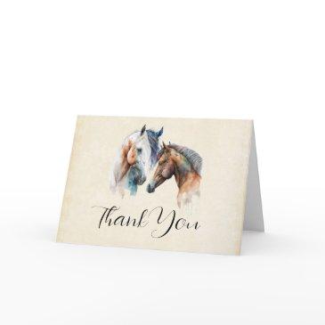 beautiful horses western boho style thank you invitations
